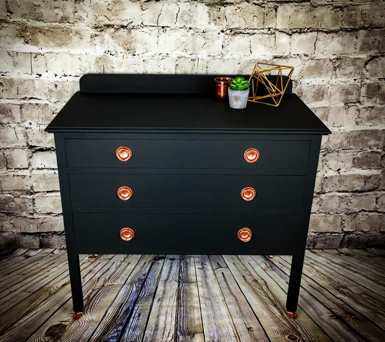 Grey and copper chest deals of drawers